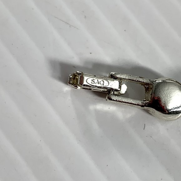 Vintage 1980s Avon SAQ Faceted Crystal Tennis Bracelet Silver Tone Bling - Picture 5 of 7